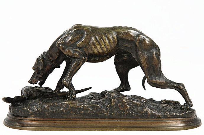 法国艺术家朱勒的青铜雕塑《猎犬》作品赏析